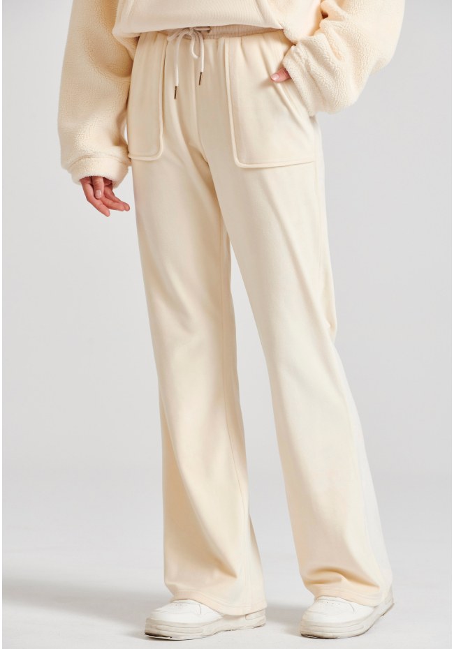 Flare fit παντελόνι φόρμας σε βελουτέ ύφασμα