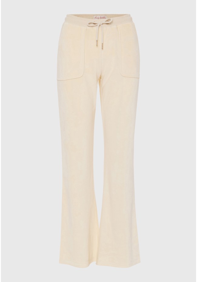Flare fit παντελόνι φόρμας σε βελουτέ ύφασμα