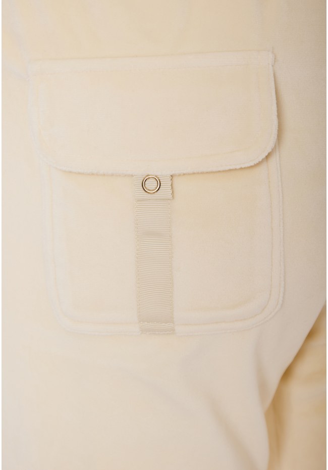 Flare fit παντελόνι φόρμας σε βελουτέ ύφασμα