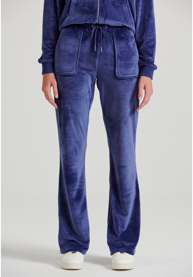 Women's flare fit joggers in velour fabric