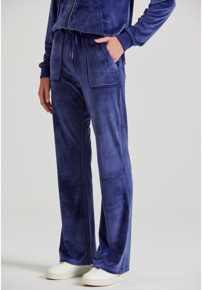 Women's flare fit joggers in velour fabric