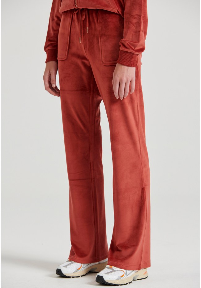 Women's flare fit joggers in velour fabric