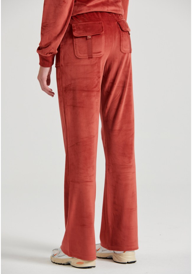 Women's flare fit joggers in velour fabric