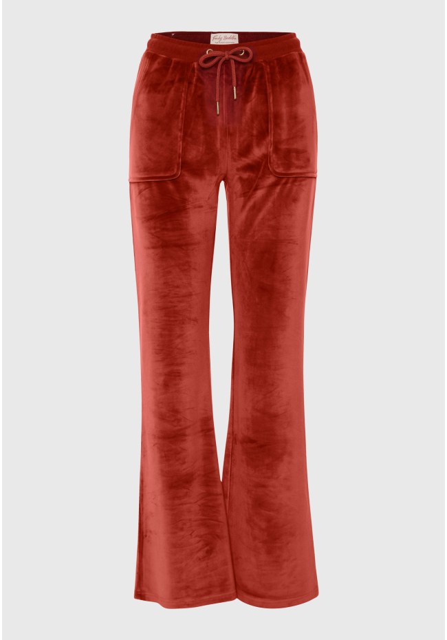 Women's flare fit joggers in velour fabric