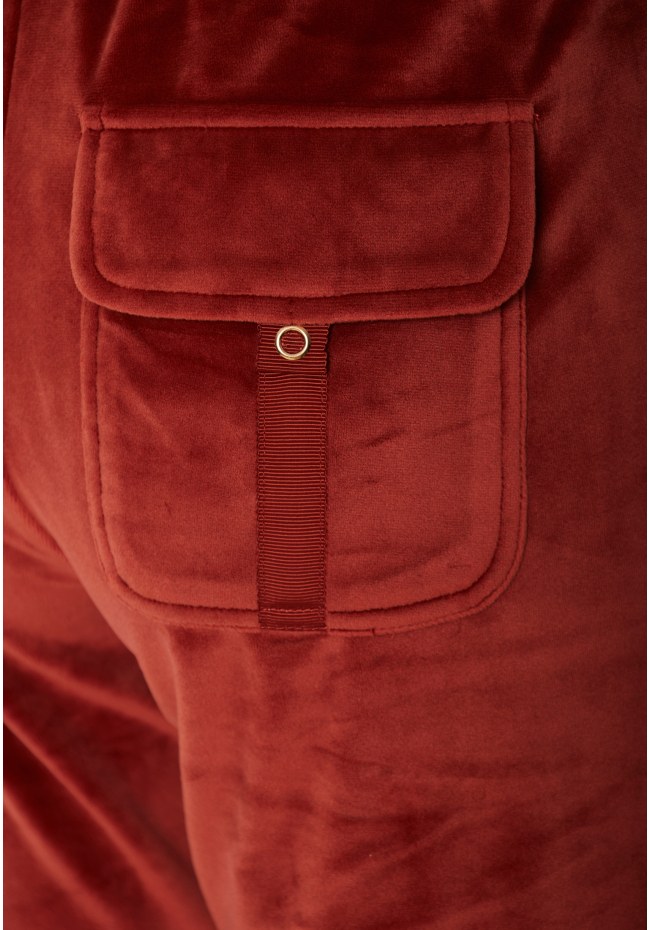 Women's flare fit joggers in velour fabric