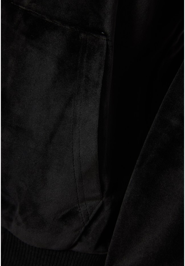 Βελουτέ ζακέτα με κουκούλα