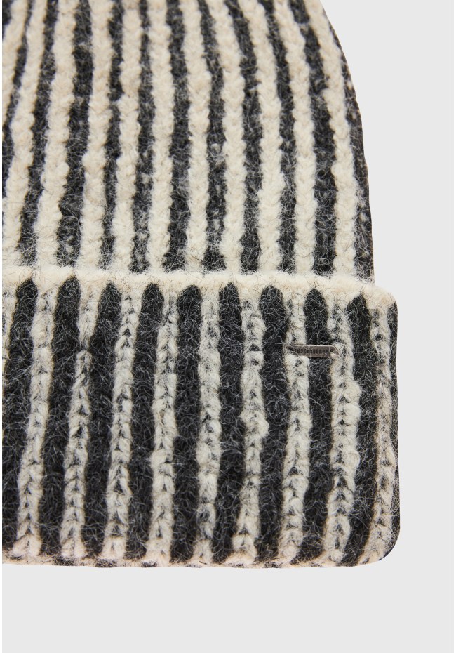 Women's beanie with two-color knit