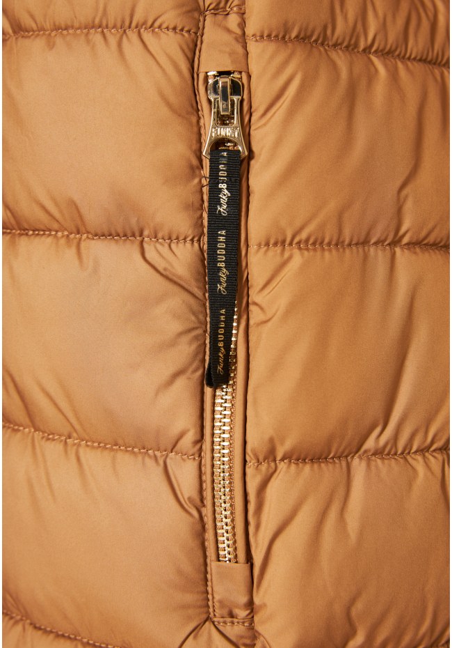 Long fit puffer μπουφάν με αποσπώμενη γούνα