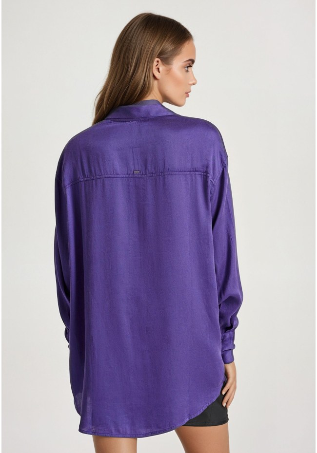 Loose fit viscose long women's shirt