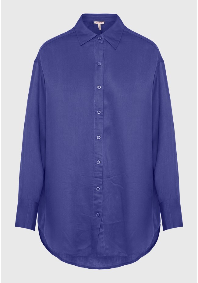 Loose fit viscose long women's shirt