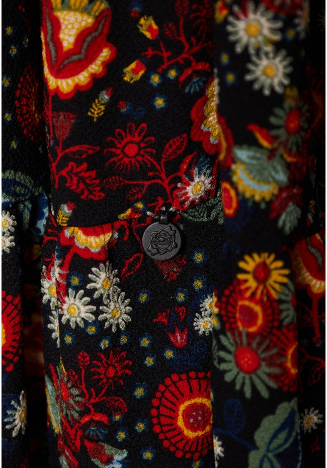 Midi εμπριμέ φούστα με βολάν