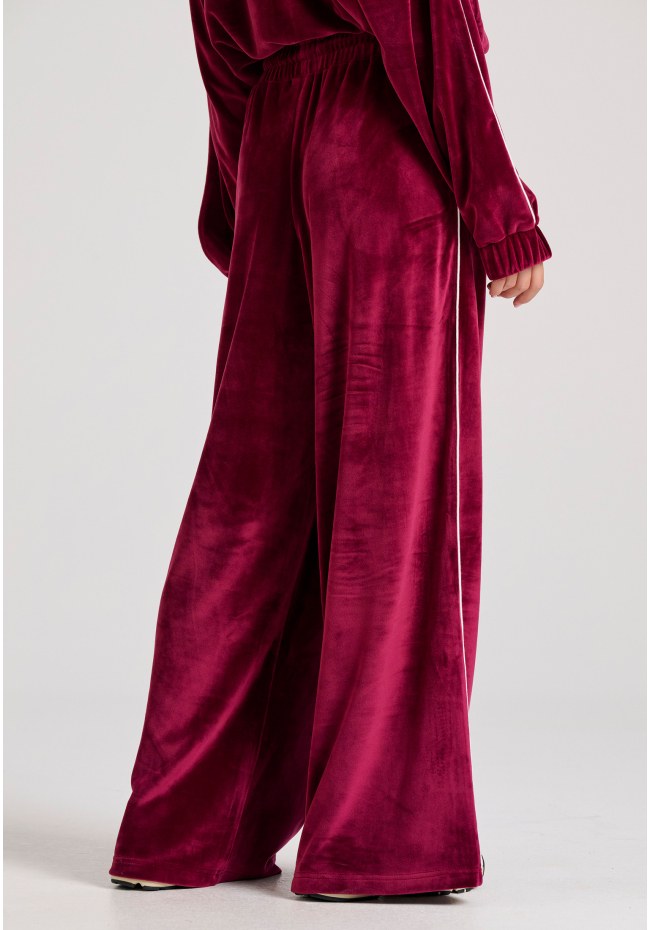 Wide leg fit βελουτέ παντελόνι φόρμας