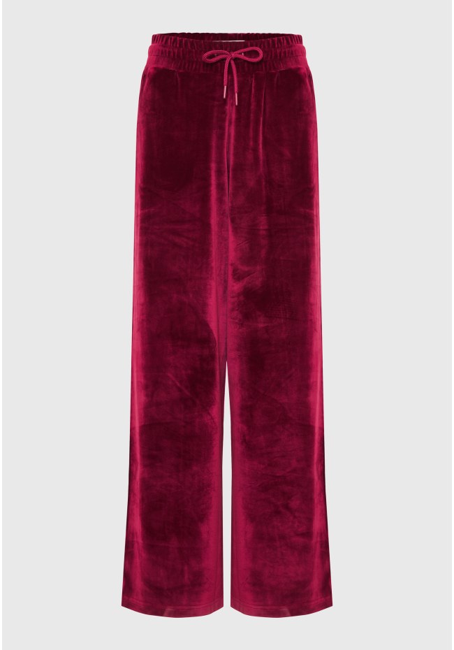 Wide leg fit βελουτέ παντελόνι φόρμας