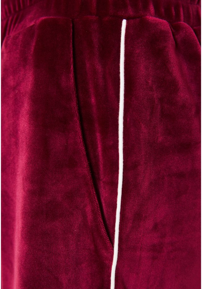 Wide leg fit βελουτέ παντελόνι φόρμας