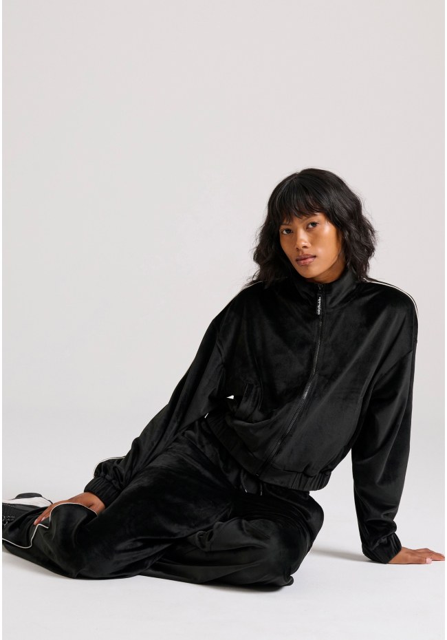 Wide leg fit velour joggers