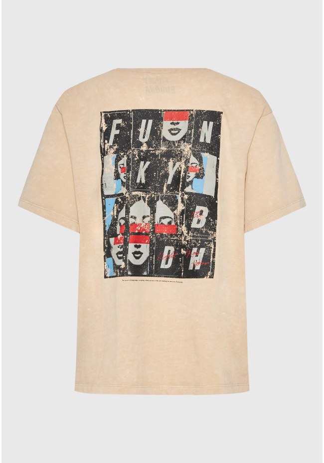 Relaxed fit garment dyed t-shirt με τύπωμα στην πλάτη