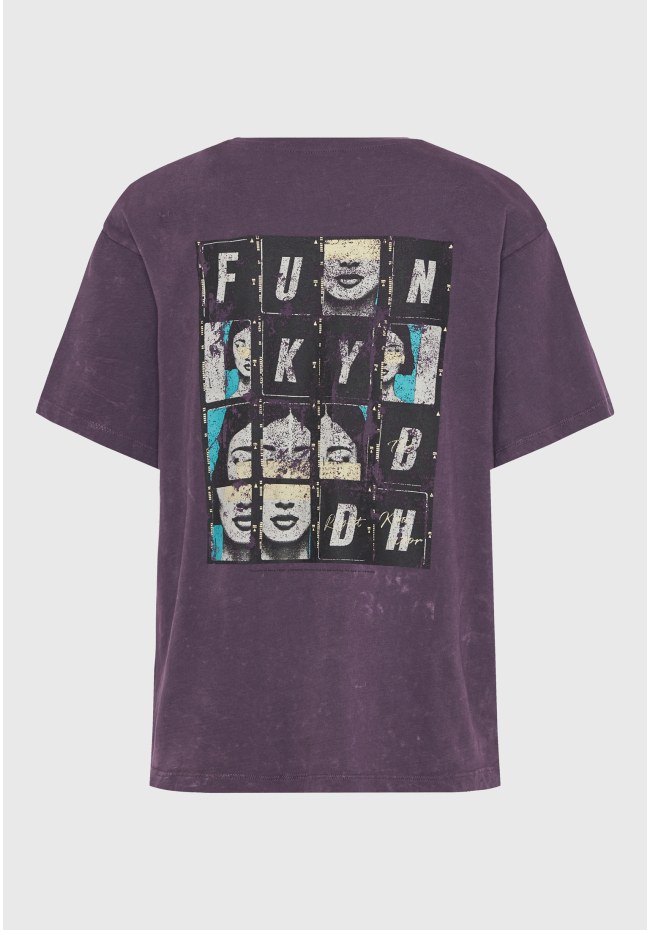 Relaxed fit garment dyed t-shirt με τύπωμα στην πλάτη