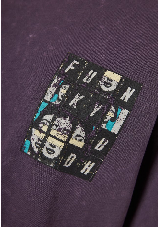 Relaxed fit garment dyed t-shirt με τύπωμα στην πλάτη