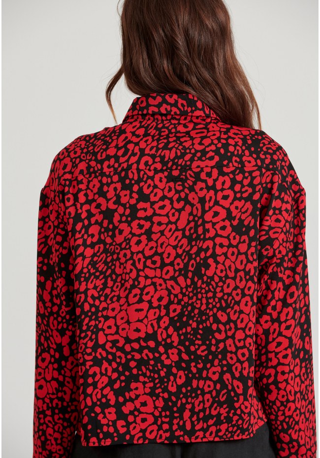 Cropped πουκάμισο με all over τύπωμα