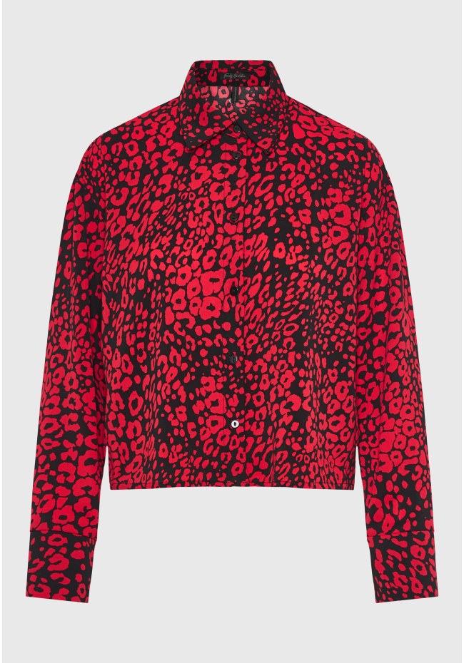 Cropped πουκάμισο με all over τύπωμα
