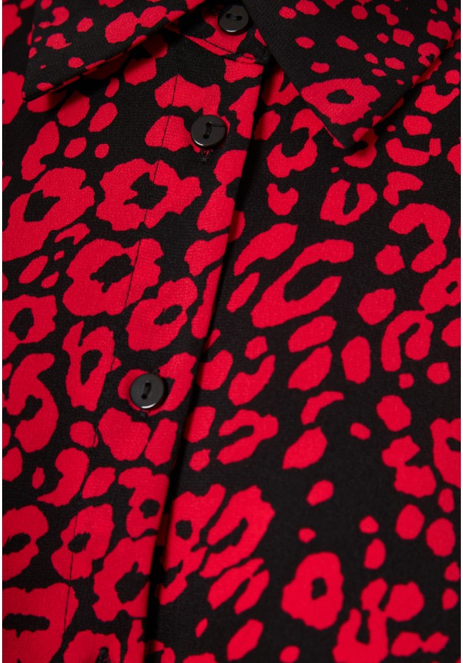 Cropped πουκάμισο με all over τύπωμα