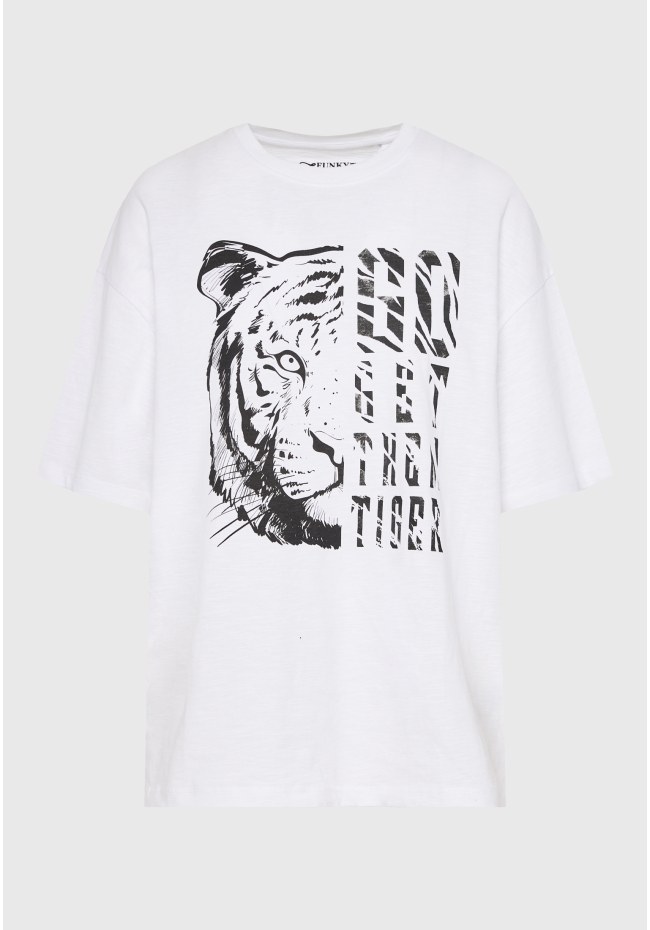 Loose fit t-shirt με τύπωμα στο στήθος