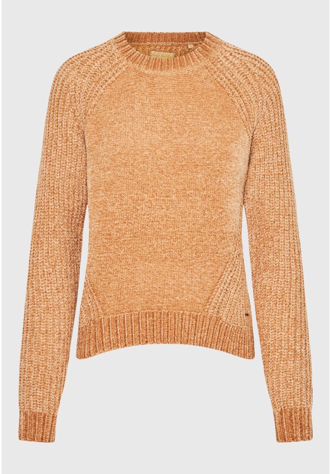 Crew neck chenille pullover