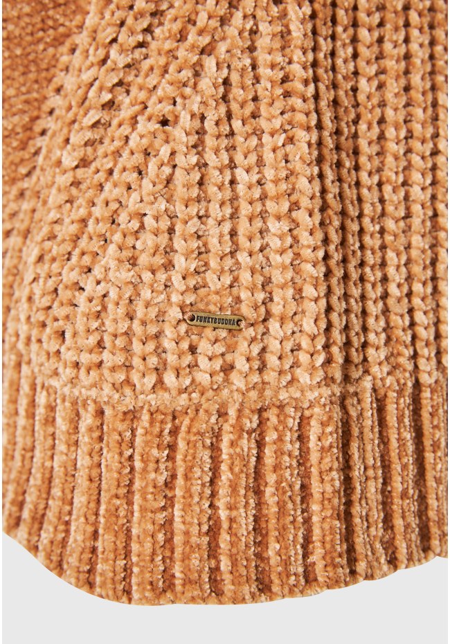 Crew neck chenille pullover