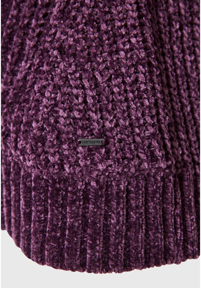 Σενίλ πουλόβερ με στρογγυλή λαιμόκοψη