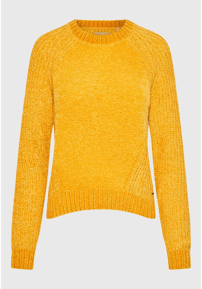 Σενίλ πουλόβερ με στρογγυλή λαιμόκοψη