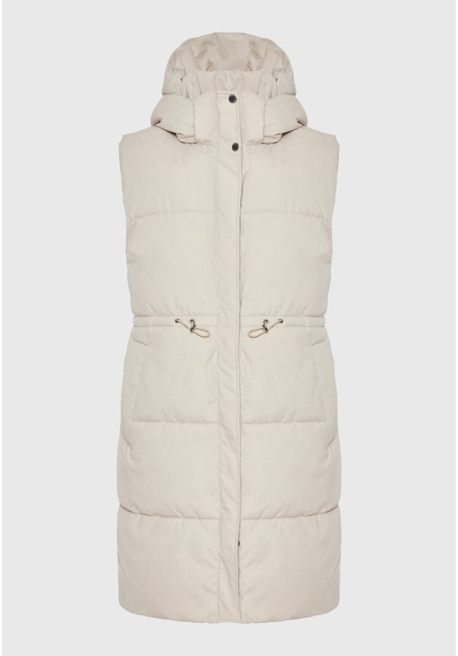 Loose fit αμάνικο puffer μακρύ μπουφάν