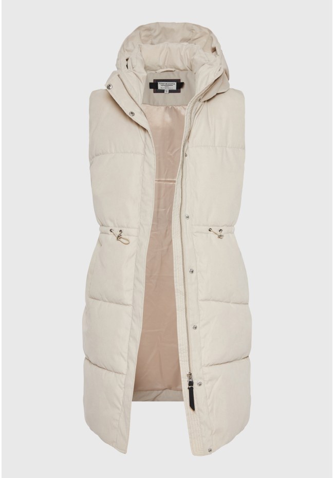 Loose fit αμάνικο puffer μακρύ μπουφάν