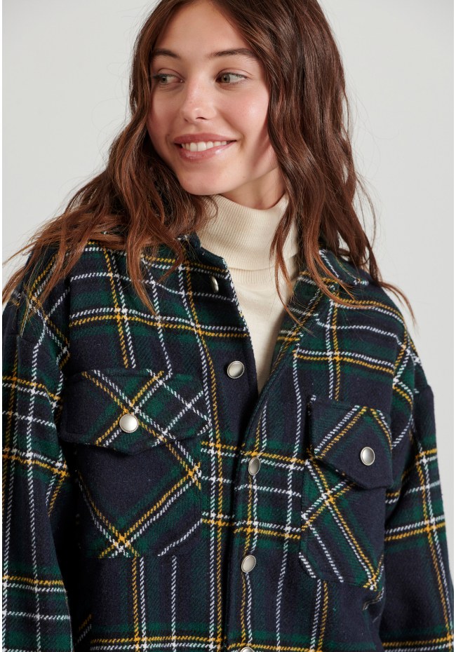 Flannel καρό πουκάμισο με τσέπες στο στήθος