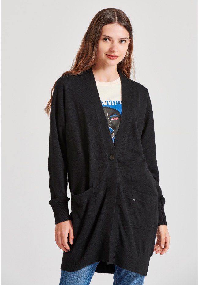 Cashmere blend knitted cardigan