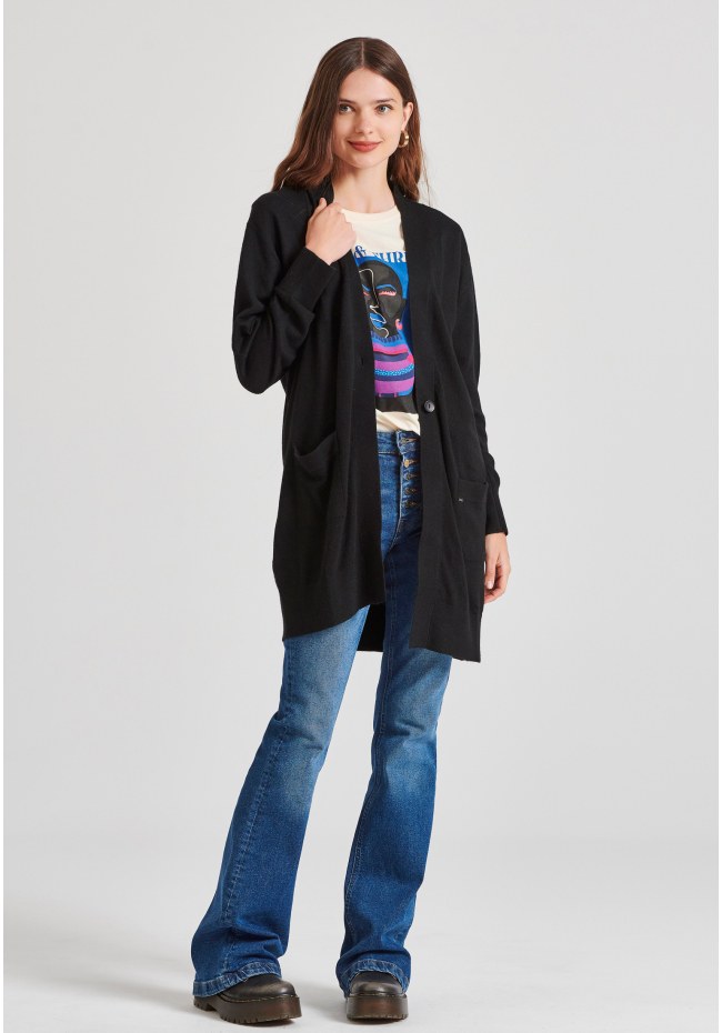 Cashmere blend knitted cardigan