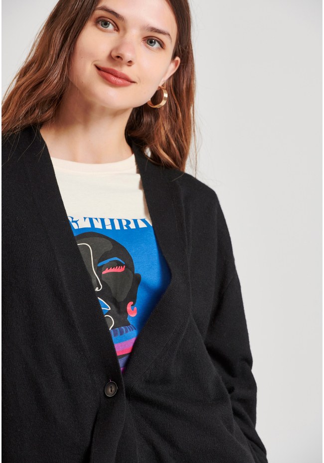 Cashmere blend knitted cardigan