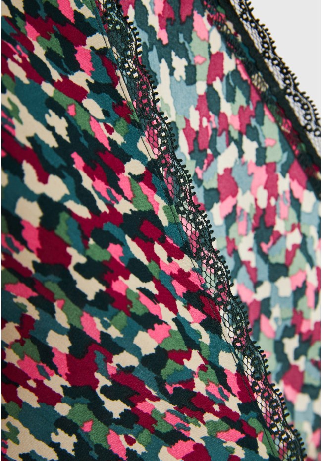 All over printed midi skirt with side slit