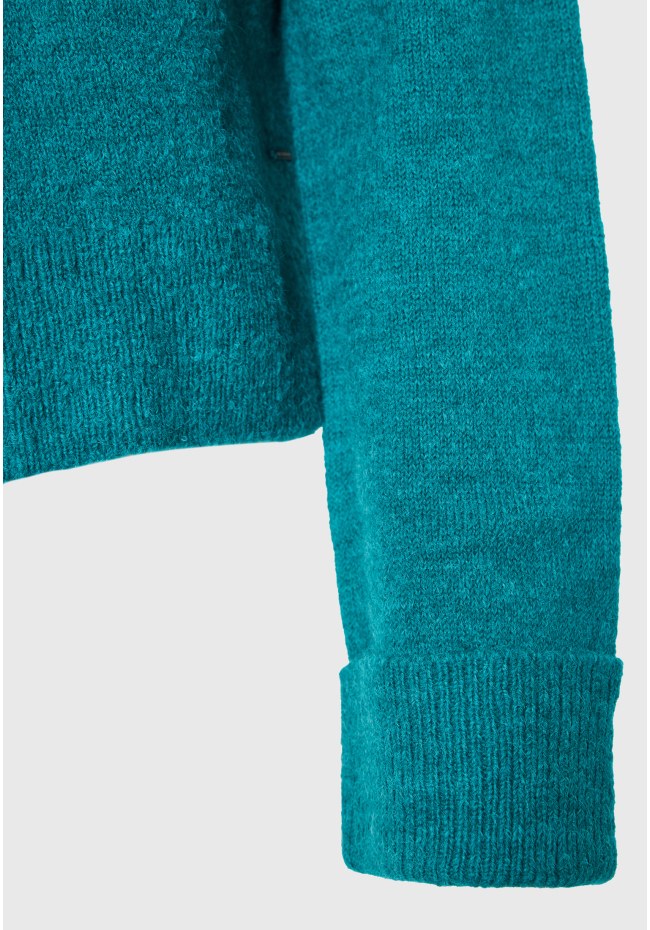 Wool blend πλεκτή ζακέτα με διακοσμητικό κουμπί