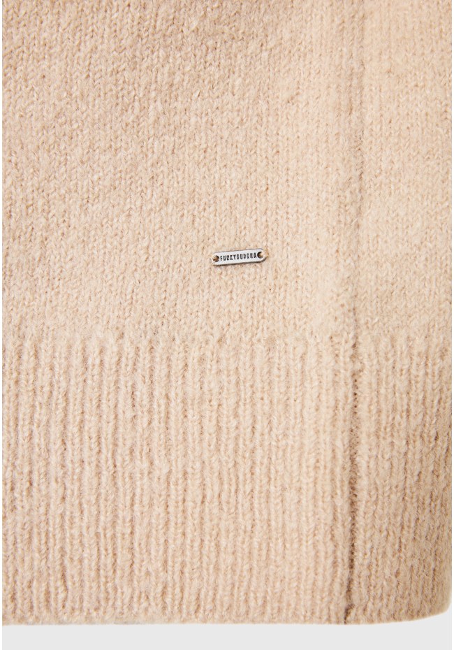 Wool blend πλεκτή ζακέτα με διακοσμητικό κουμπί