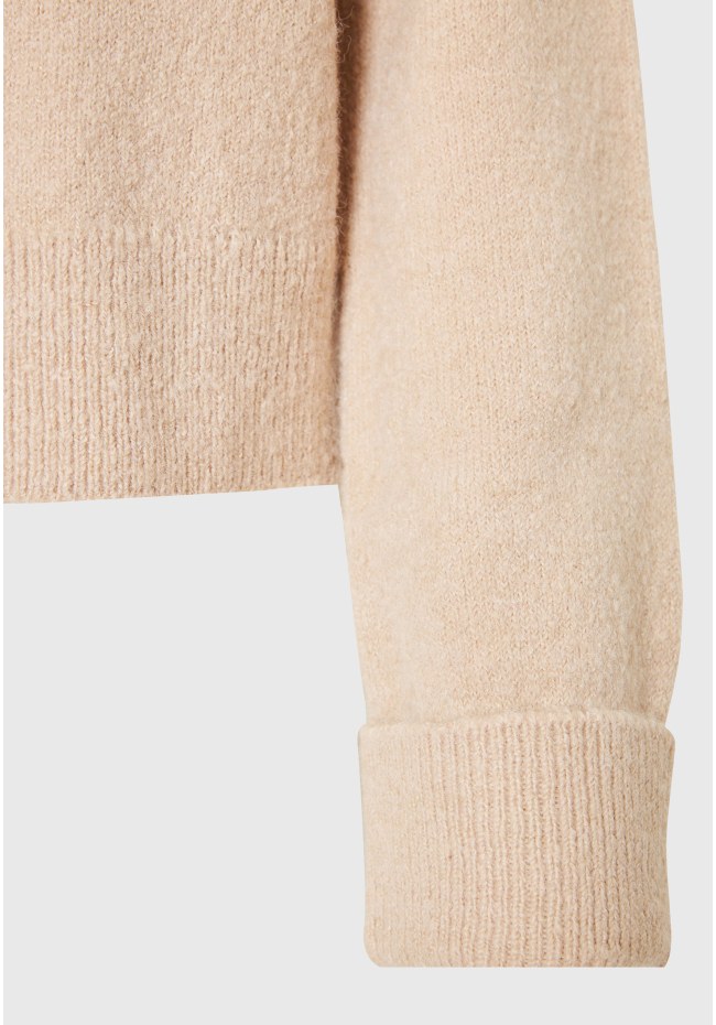 Wool blend πλεκτή ζακέτα με διακοσμητικό κουμπί
