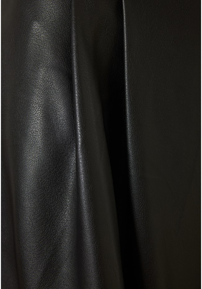 Midi φούστα με πιέτες από οικολογικό δέρμα (PU)