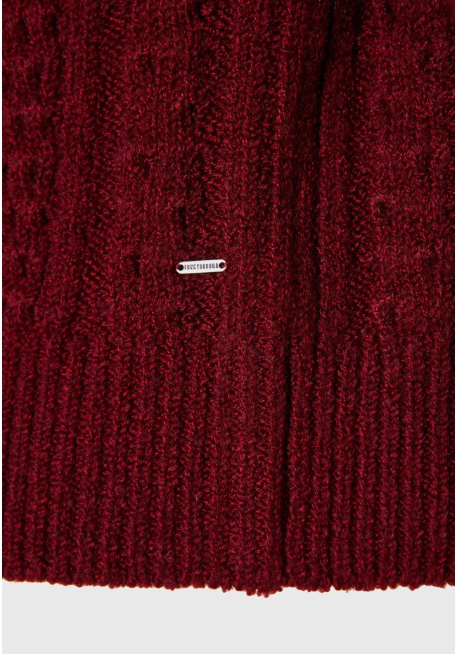 Relaxed fit cropped πλεκτή ζακέτα με σχέδιο στην πλέξη
