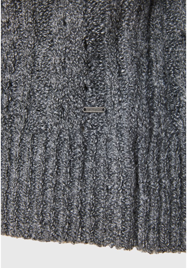 Relaxed fit cropped πλεκτή ζακέτα με σχέδιο στην πλέξη