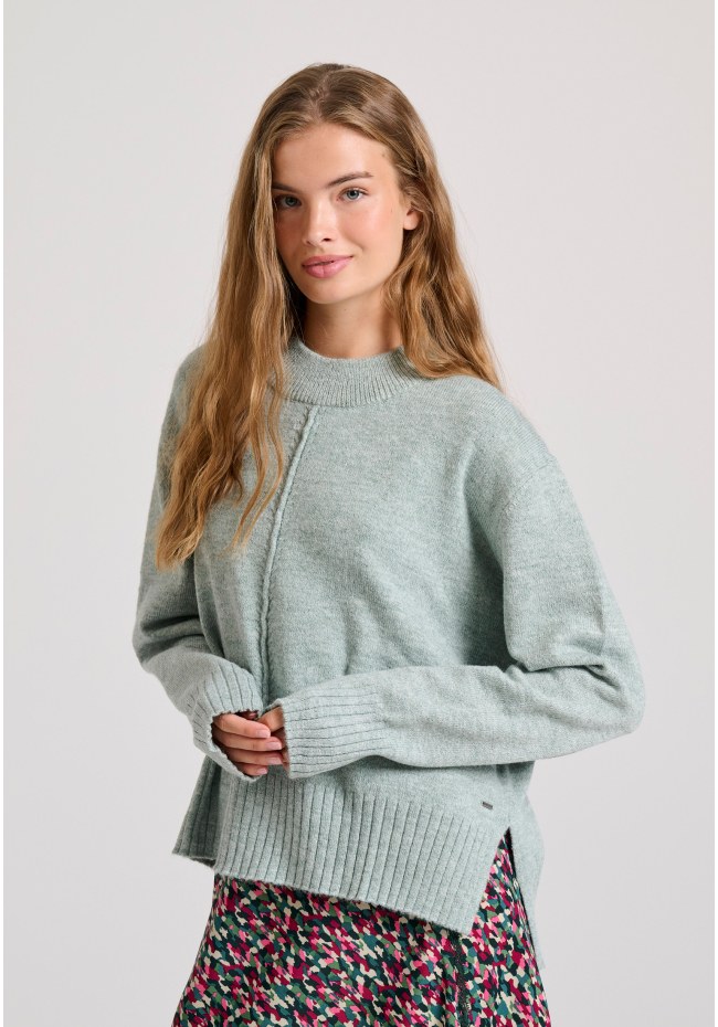Relaxed fit πλεκτή μπλούζα με στρογγυλή λαιμόκοψη