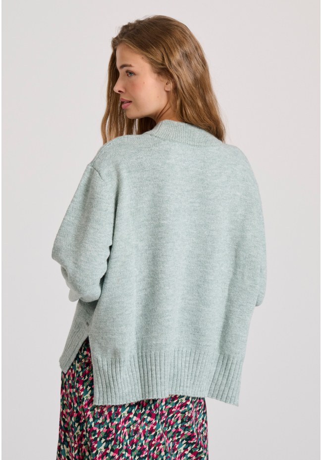 Relaxed fit πλεκτή μπλούζα με στρογγυλή λαιμόκοψη