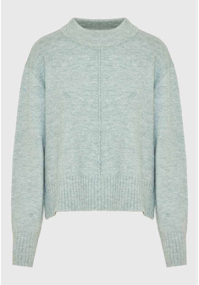 Relaxed fit πλεκτή μπλούζα με στρογγυλή λαιμόκοψη