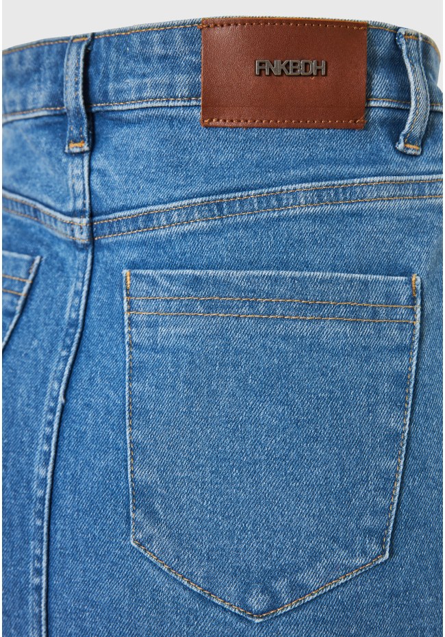 Maxi denim φούστα με ασύμμετρο τελείωμα