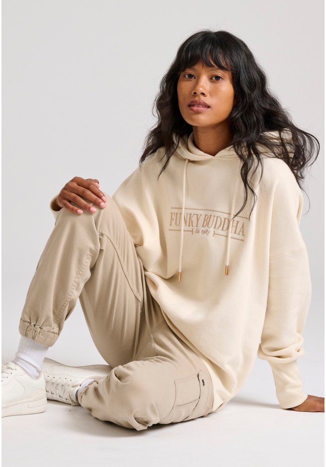 Women's cargo pants with cuffed hem