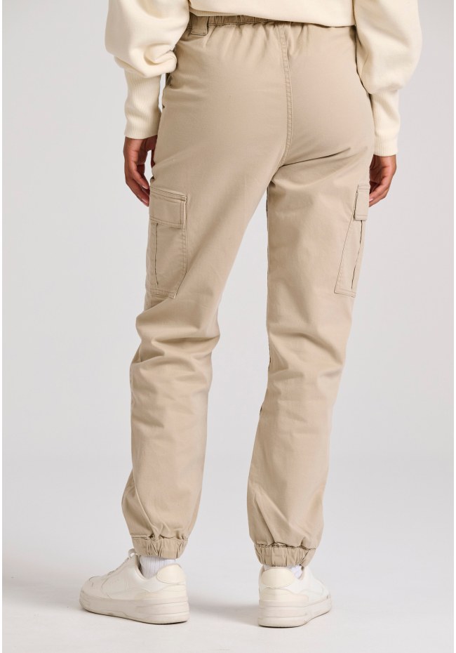 Women's cargo pants with cuffed hem