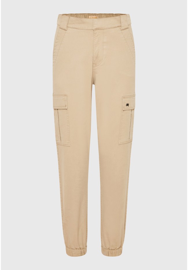 Women's cargo pants with cuffed hem